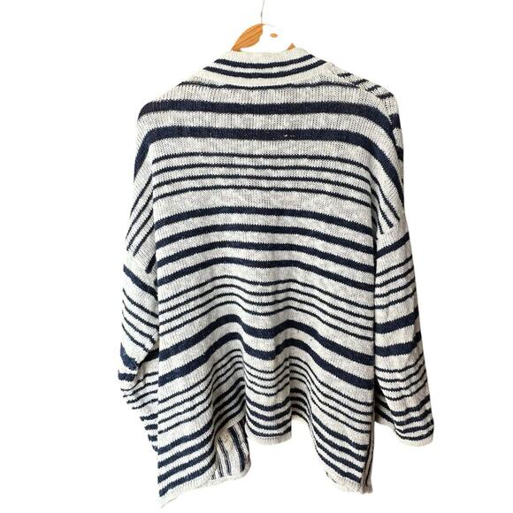 GAP x Womens Oversized Striped Navy White Knit Cardigan Coastal vibes Boho XS/S - Picture 4 of 6